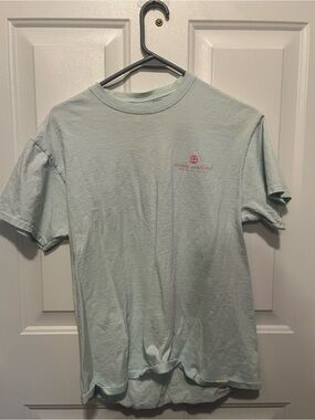 Simply Southern Light Mint Short Sleeve Tee with Pink Logo